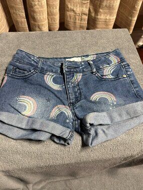 Epic Threads  Denim Shorts Rainbow and stars pattern — Girls Size 7